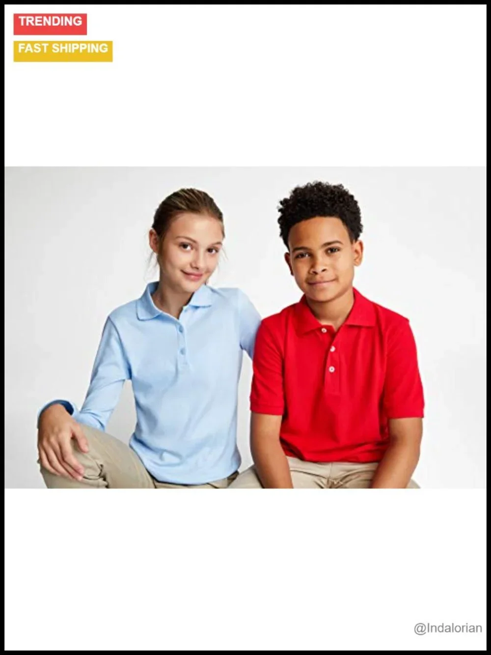 Kids Short Sleeve Pique Polo Uniform Shirt Cotton Blend 3 Button